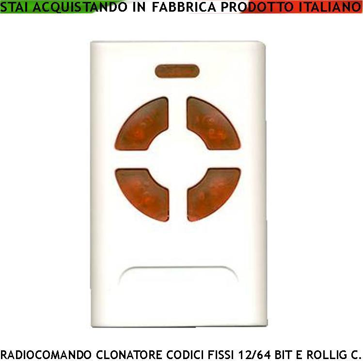 TELECOMANDO UNIVERSALE ROLLING CODE 433.92MHZ PROGRAMMABILE 4 CANALI  DUPLICA GARAGE CANCELLO AUTO ANTIFURTO ELETTRODOMESTICI