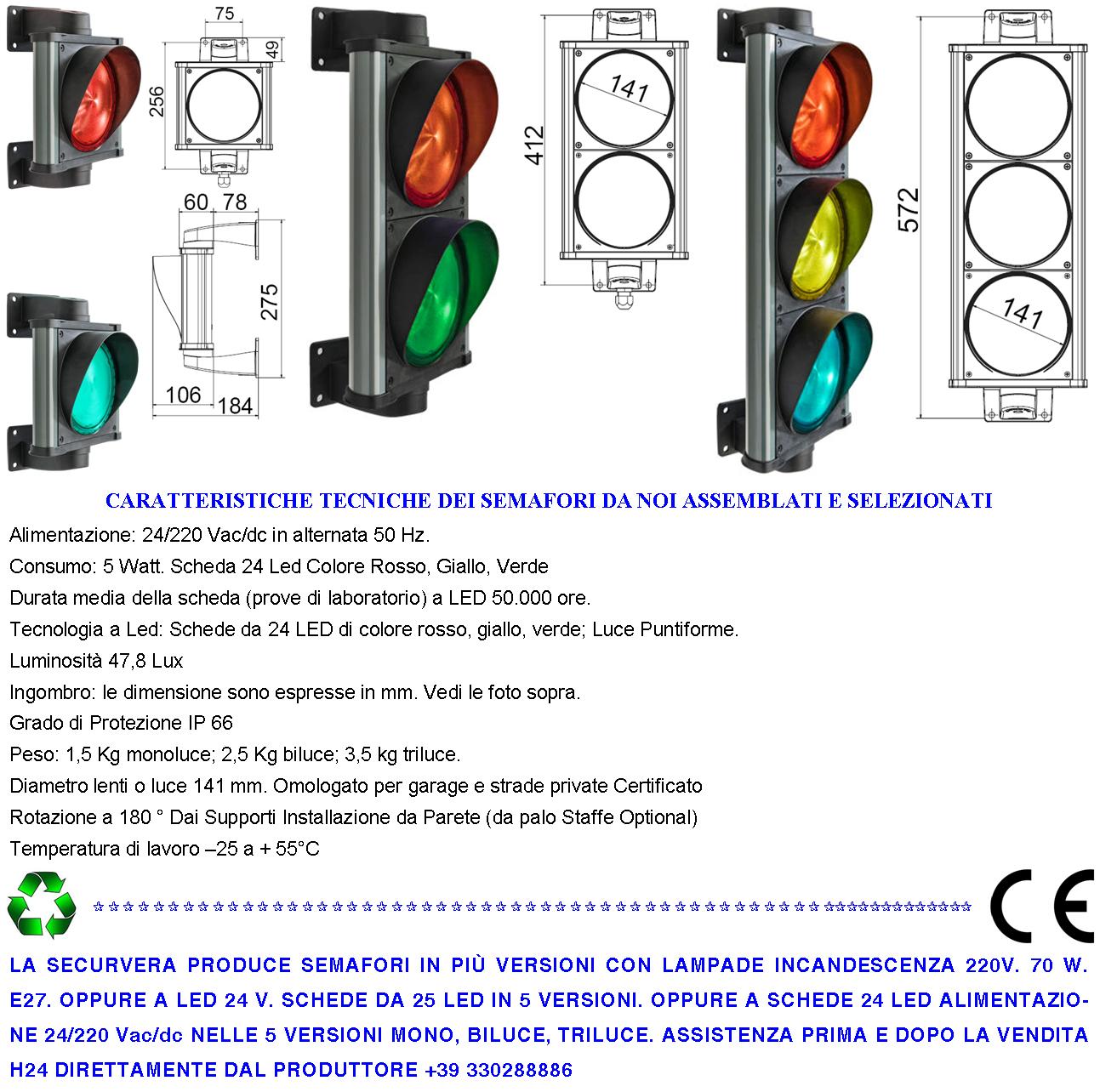 Semaforo Rosso-Verde LED 24 O 230 V IN Caso di Alluminio Luce Segnale  Traffico